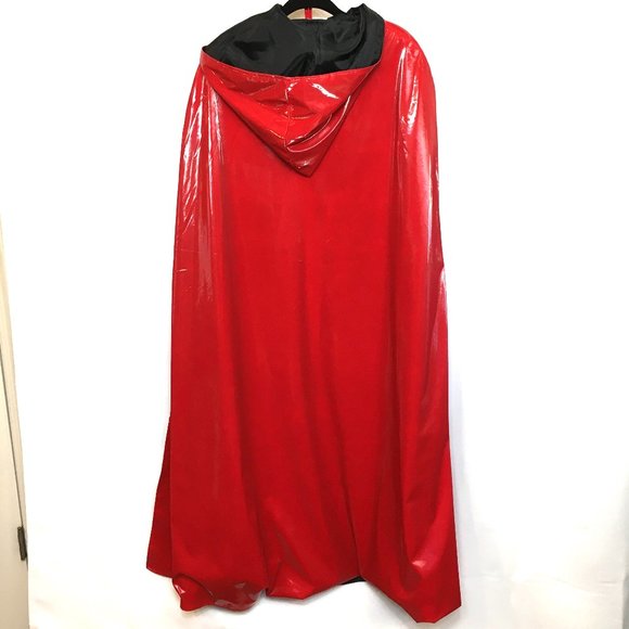 LEG AVENUE  Red Vinyl Blk Lined Long Hooded Cape Discontinued  VTG NOS NWT - Picture 8 of 13